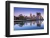 USA, Rhode Island, Providence, city skyline from the Providence River at dawn-Walter Bibikow-Framed Photographic Print