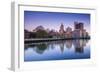 USA, Rhode Island, Providence, city skyline from the Providence River at dawn-Walter Bibikow-Framed Photographic Print