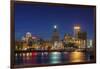 USA, Rhode Island, Providence, city skyline from the Providence River at dusk-Walter Bibikow-Framed Photographic Print