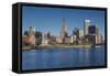 USA, Rhode Island, Providence, city skyline from the Providence River, morning-Walter Bibikow-Framed Stretched Canvas