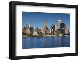 USA, Rhode Island, Providence, city skyline from the Providence River, morning-Walter Bibikow-Framed Photographic Print