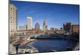 USA, Rhode Island, Providence, city skyline from Waterplace Park-Walter Bibikow-Mounted Photographic Print