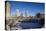 USA, Rhode Island, Providence, city skyline from Waterplace Park-Walter Bibikow-Stretched Canvas