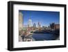 USA, Rhode Island, Providence, city skyline from Waterplace Park-Walter Bibikow-Framed Photographic Print