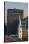 USA, Rhode Island, Providence, First Baptist Church in America and city skyline-Walter Bibikow-Stretched Canvas