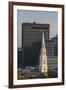 USA, Rhode Island, Providence, First Baptist Church in America and city skyline-Walter Bibikow-Framed Premium Photographic Print