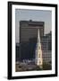 USA, Rhode Island, Providence, First Baptist Church in America and city skyline-Walter Bibikow-Framed Premium Photographic Print