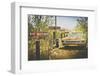 Usa, Route 66, Details of an Old Rugged Coca Cola Fridge and Car, Vintage Processing-Francesco Riccardo Iacomino-Framed Photographic Print