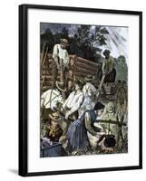 Usa. Settlers Building their Homes in the West (1874).-Tarker-Framed Giclee Print