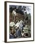 Usa. Settlers Building their Homes in the West (1874).-Tarker-Framed Giclee Print