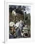 Usa. Settlers Building their Homes in the West (1874).-Tarker-Framed Giclee Print