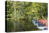 USA, South Carolina, Cypress Gardens. Boat Rental Dock in Swamp-Don Paulson-Stretched Canvas