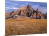 USA, South Dakota, Badlands National Park, Storm clouds over Vampire Peak-John Barger-Mounted Photographic Print