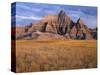 USA, South Dakota, Badlands National Park, Storm clouds over Vampire Peak-John Barger-Stretched Canvas