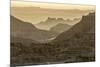 USA, South Dakota, Badlands National Park. Sunrise mist over eroded formations.-Jaynes Gallery-Mounted Photographic Print