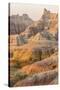USA, South Dakota, Badlands National Park. Sunrise over eroded formations.-Jaynes Gallery-Stretched Canvas