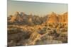 USA, South Dakota, Badlands National Park. Sunrise over eroded formations.-Jaynes Gallery-Mounted Photographic Print