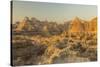 USA, South Dakota, Badlands National Park. Sunrise over eroded formations.-Jaynes Gallery-Stretched Canvas