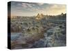 USA, South Dakota, Badlands National Park. Sunset over the Mountains-Petr Bednarik-Stretched Canvas