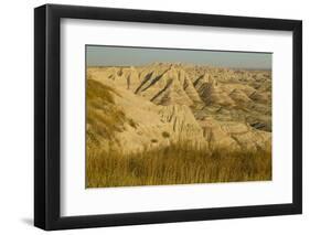 USA, South Dakota, Badlands NP. Grass and Eroded Formations-Cathy & Gordon Illg-Framed Photographic Print