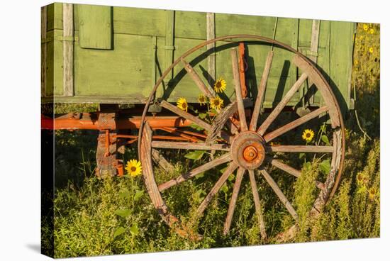 USA, South Dakota, Wild Horse Sanctuary. Close-up of Vintage Wagon-Cathy & Gordon Illg-Stretched Canvas