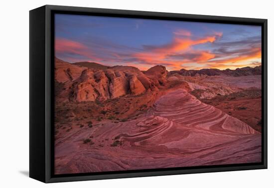 Usa, Southwest,Nevada, Valley of Fire, State Park, Fire Wave-Christian Heeb-Framed Stretched Canvas