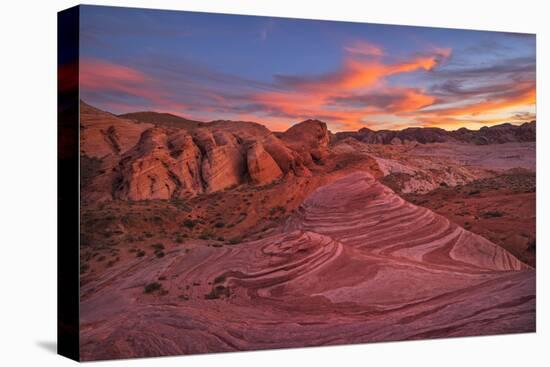 Usa, Southwest,Nevada, Valley of Fire, State Park, Fire Wave-Christian Heeb-Stretched Canvas