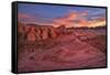 Usa, Southwest,Nevada, Valley of Fire, State Park, Fire Wave-Christian Heeb-Framed Stretched Canvas