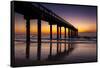 USA, St. Augustine, St. John's Pier at Sunrise-Rona Schwarz-Framed Stretched Canvas