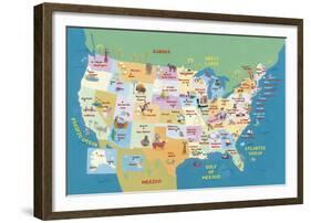 USA States and Capitals-Janell Genovese-Framed Art Print