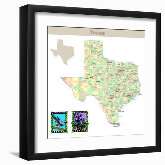 Usa States Series: Texas-IndianSummer-Framed Art Print