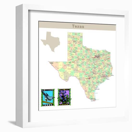 Usa States Series: Texas-IndianSummer-Framed Art Print