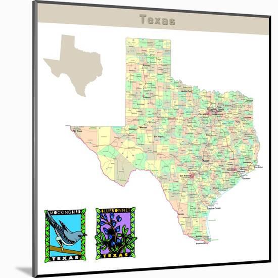 Usa States Series: Texas-IndianSummer-Mounted Art Print