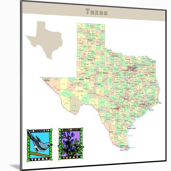 Usa States Series: Texas-IndianSummer-Mounted Art Print