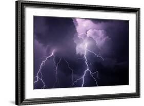 USA, Tennessee. Composite of Cloud-To-Cloud Lightning Bolts-Jaynes Gallery-Framed Photographic Print