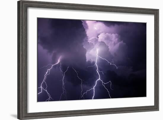 USA, Tennessee. Composite of Cloud-To-Cloud Lightning Bolts-Jaynes Gallery-Framed Photographic Print