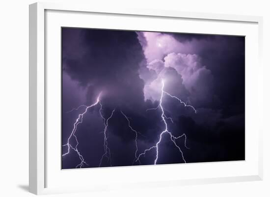 USA, Tennessee. Composite of Cloud-To-Cloud Lightning Bolts-Jaynes Gallery-Framed Photographic Print