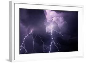 USA, Tennessee. Composite of Cloud-To-Cloud Lightning Bolts-Jaynes Gallery-Framed Photographic Print