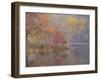 USA, Tennessee, Falls Creek Falls State Park. Autumn forest reflects in lake.-Jaynes Gallery-Framed Photographic Print