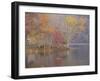 USA, Tennessee, Falls Creek Falls State Park. Autumn forest reflects in lake.-Jaynes Gallery-Framed Photographic Print