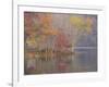 USA, Tennessee, Falls Creek Falls State Park. Autumn forest reflects in lake.-Jaynes Gallery-Framed Photographic Print