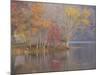 USA, Tennessee, Falls Creek Falls State Park. Autumn forest reflects in lake.-Jaynes Gallery-Mounted Photographic Print