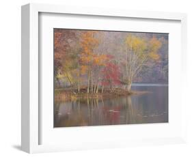 USA, Tennessee, Falls Creek Falls State Park. Autumn forest reflects in lake.-Jaynes Gallery-Framed Photographic Print