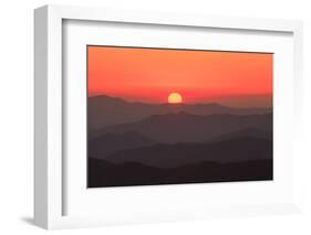 USA, Tennessee, Great Smoky Mountain National Park, Sunset behind mountains-Joanne Wells-Framed Photographic Print