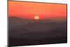 USA, Tennessee, Great Smoky Mountain National Park, Sunset behind mountains-Joanne Wells-Mounted Photographic Print