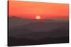 USA, Tennessee, Great Smoky Mountain National Park, Sunset behind mountains-Joanne Wells-Stretched Canvas