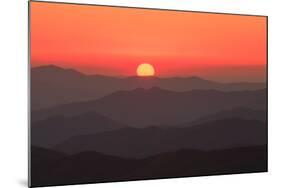 USA, Tennessee, Great Smoky Mountain National Park, Sunset behind mountains-Joanne Wells-Mounted Photographic Print