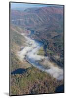 USA, Tennessee. Morning fog Hiwassee River, Blue Ridge fall color-Trish Drury-Mounted Photographic Print