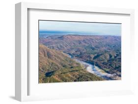 USA, Tennessee. Morning fog Hiwassee River, Blue Ridge fall color-Trish Drury-Framed Photographic Print