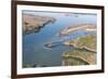 USA, Tennessee. White pelicans curve around islet Tennessee River, Hiwassee Wildlife Refuge-Trish Drury-Framed Photographic Print